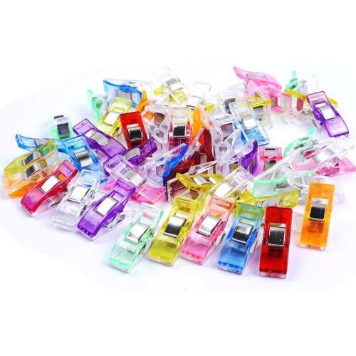Christmas 50pcs Mixed Plastic Needle Clips Holder For DIY Patchwork Fabric Craft Sewing Knitting Clips DIY Sewing Accessories