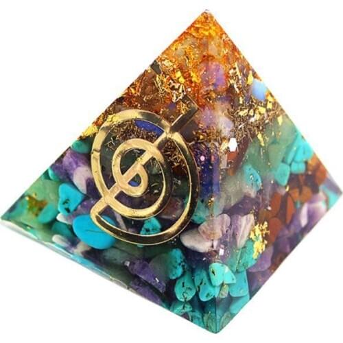 10Pc 6.8cm 7 Chakra Copper Energy Tower Orgonite Sticker Epoxy Resin Jewelry DIY