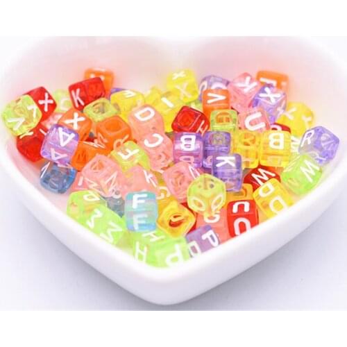 200pcs/lot 6x6mm Mixed Acrylic Color Letter Beads Making Bracelet Necklace DIY Handmade Jewelry Accessories