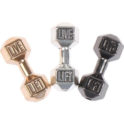2Pcs 1/12 Dollhouse Miniature Barbell Dumbbells Fitness Weights Gym Model Toys