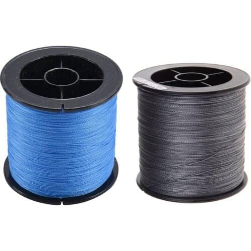 2 Pcs 500 M 30 LB 0.26Mm Fishing Line Strength PE Braided 4 Strands, Blue & Gray