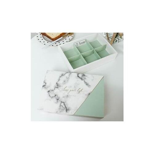 22*15*5cm Stamping Marble design Cookie mooncake Gift Paper Box bag Macaron Chocolate Snacks Sweet Candy use pack Boxes 100Ppcs