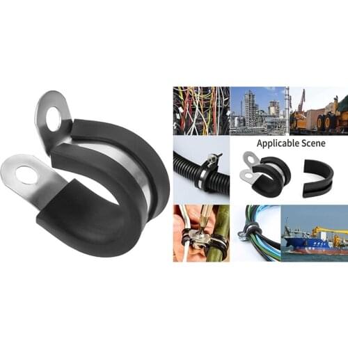 22 Pcs Stainless Steel Cable Clamp,Rubber Cushioned Insulated Clamp,Tube Holder for Tube,Wire Cord Installation