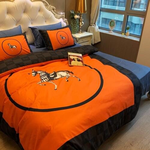 Light Luxury Northern European New Style Cotton Fashion Printed Bedding Set Duvet Cover Sheet Pillowcase King Queen Full 4 Pcs