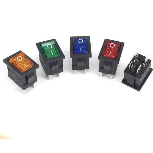 5PCS KCD1 15*21mm Mini Black 4 Pin two position toggle switch On/Off Rocker Switch AC 6A/250V10A/125V Rocker Switch Power Switch