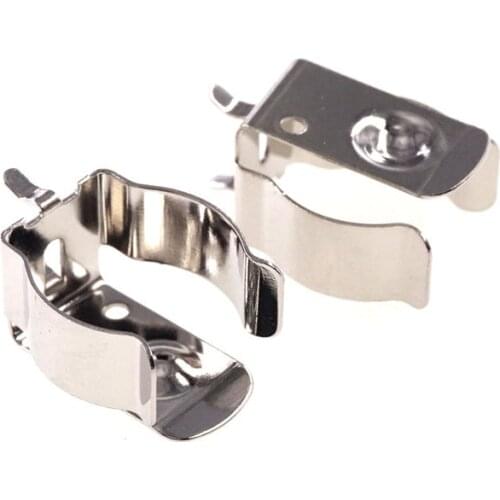 50 Pcs AA 1/2AA CR2 Battery Clip Through Holes DIP PCB Spring Steel Nickel Plate PC Mount Snap in Low Contact Resistance BC-9209