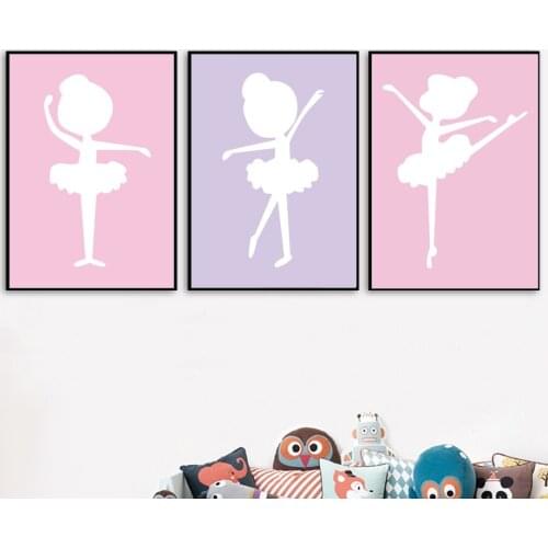 Abstract Ballet Dancer Nordic Posters And Print Wall Art Canvas Painting Pictures For Kids Bedroom Baby Girl Room Home Decor