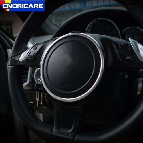 Car Styling Steering Wheel Circle Decoration Sticker Trim For Porsche Panamera Cayenne Aluminium Alloy Interior Accessories