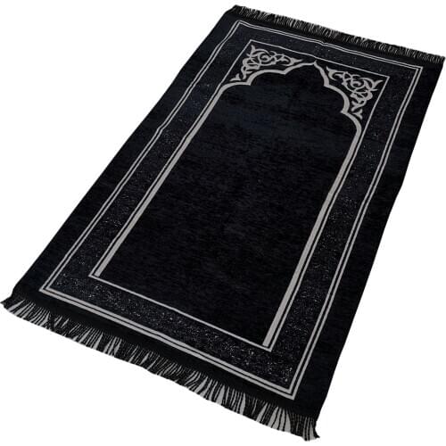 Free Shiping Modefa Islamic Turkish Prayer Rug Plush Janamaz Sajjadah Muslim Namaz Seccade Prayer Mat Carpet Vined Arch