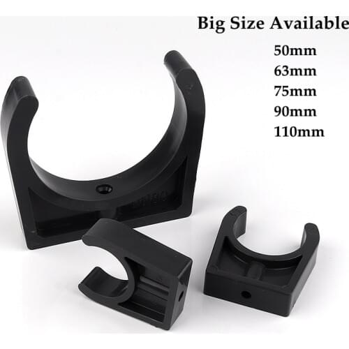 Large Size ID. 40~110mm UPVC Pipe Carrier Clamp Irrigation System Connector Fittings Fixed U-type Water Pipe Clip Clamps