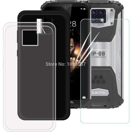 For Oukitel WP6 Case Black Soft Case with Black Full Tempered Glass For Oukitel WP6 Case For Oukitel WP6 6.3inch