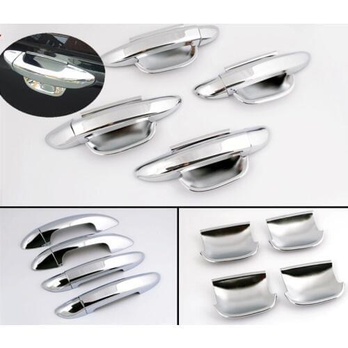 For VW PASSAT B6 3C CC 2006 2007 2008 2009 2010 New Chrome Car Door Handle Cover + Cup Bowl Cover Trim Free Drop Shipping
