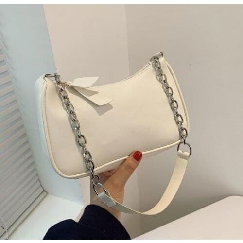 Womens French Niche High-level Feeling Underarm Shoulder Bag Stick Girl Fashion Versatile Ins Chain Shopping Handbag Totes