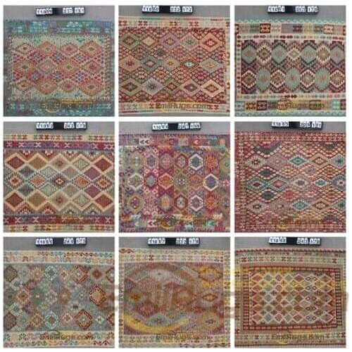 Kelim rug Wool Handmade Floor For Bedroom Geometric Geometric Bohemian Wool Knitting