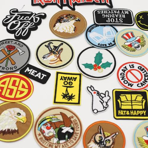 Round Animal Eagle Clothing Patch Letter English Embroidery Patch Clothing Patch Sewing Accessories DIY Iron Decal Badge