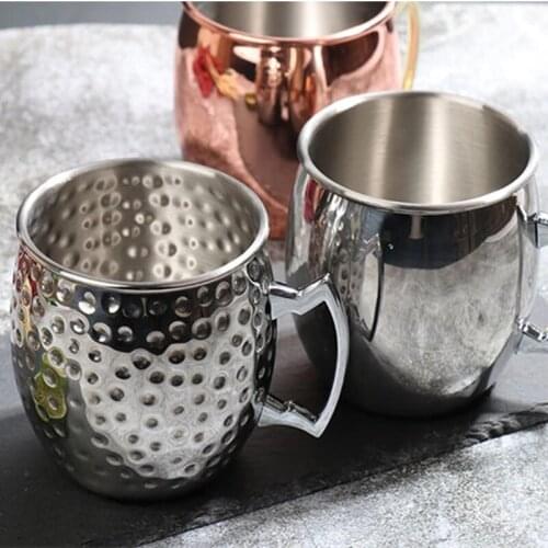 Mugs Stainless Steel Cocktail Food Juice Drink Bear Milk Water Beer Coffee Tea Mugs Cup 530ML