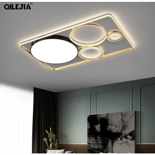 New Nordic Luxury Black Gold LED Chandelier Lights For Living Room Bedroom Indoor Deco Lamps Home Dimmable Lighting Fixtures