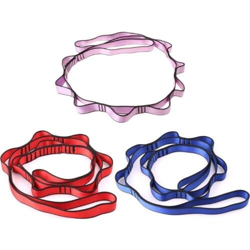 OOTDTY Climbing Nylon Daisy Chain Rope With Loops Yoga Hammock Hanging Strap Bandlet