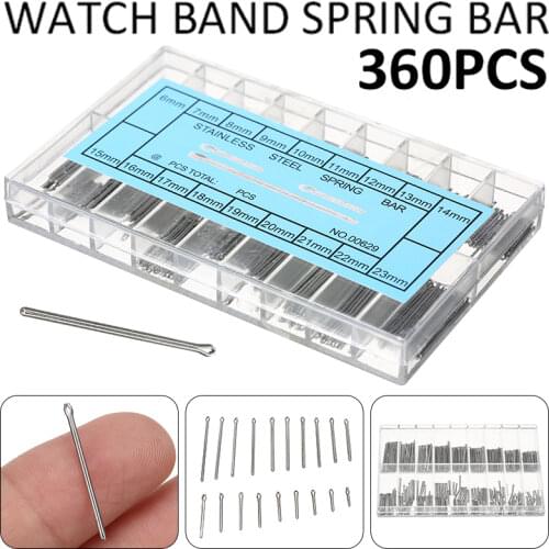 New Durable 360Pcs 6-23mm With Box Stainless Steel Watch Band Split Pins Repair Pins Kit Repair Tools For Watchmakers