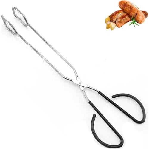 Stainless Steel Scissor Barbecue Tongs Outdoor Park Picnic BBQ Food Baking Bread Clamp Barbecue Tool Grilling Tong