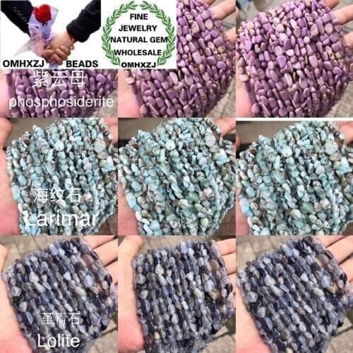 OMHXZJ Wholesale ZB195 6X8mm DIY Bracelet Necklace Jewelry Making Accessories Natural Stone Fine Larimar Lolite Opal Agate Beads