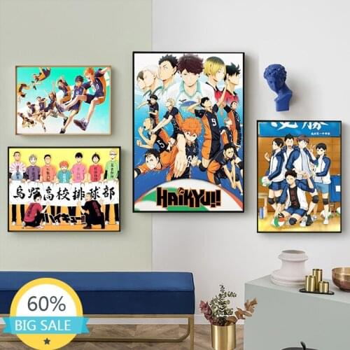 Japanese Anime Haikyuu Poster Volleyball Boy Diamond Painting Diamond Embroidery Full Round Mosaic Home Decor Cross Stitch Kits