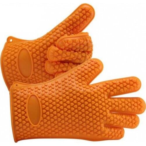 Microwave Baking Silicone Non-slip Gloves Kitchenware Insulation Five-finger Gloves Kitchen Gloves Heat-resistant Gloves