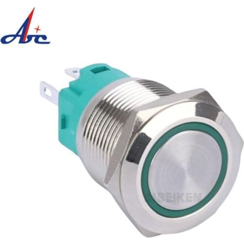 16mm 12V Blue LED Metal 5Pin 1NC 1NO Momentary Power Push Button Switch With Socket