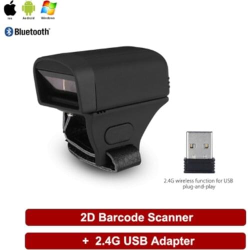 RS40 RUGLINE Finger Scanner SPP HID 1D Laser 2D CCD Barcode Reader Bluetooth Connecting
