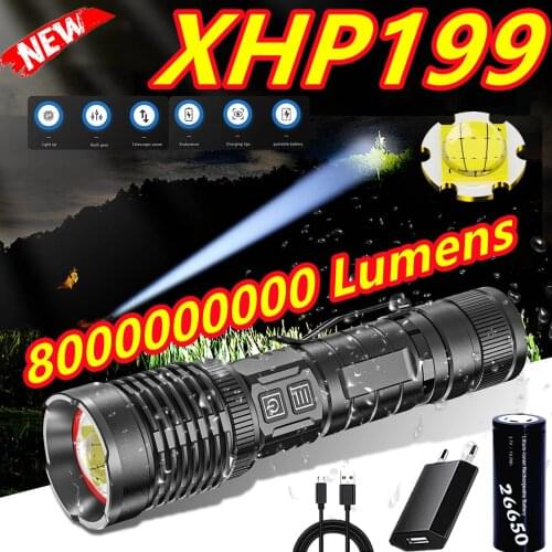 Powerful XHP199 Led Flashlight 18650 High Power Rechargeable Tactical Flash Light XHP90 Usb Bright Torch XHP70 Camping Lantern