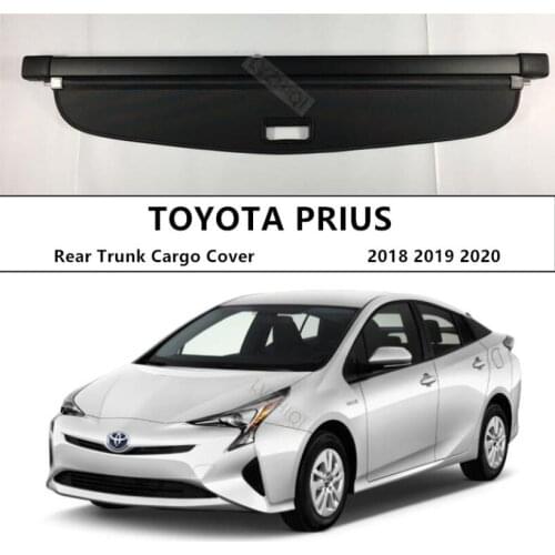 For Rear Trunk Cargo Cover For TOYOTA PRIUS 2018 2019 2020 High Qualit Security Shield Black Beige Auto Accessories