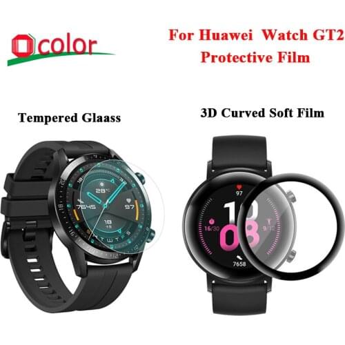 Tempered Glass For Huawei Watch GT 2 42mm Watch Protective Film For Huawei Watch GT 2 Smartwatch Protector 3D Black Soft Film
