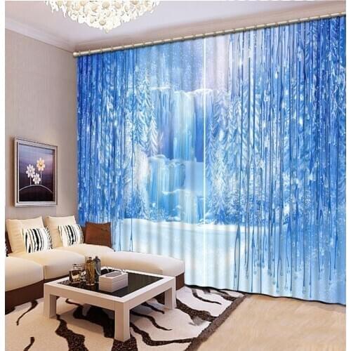 Curtain for living blue curtains 3D Window Curtain Dinosaur print Luxury Blackout For Living Room