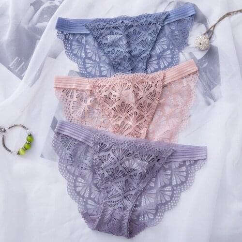 Anewmorn Womens Underwear Lace Sexy Summer Style Hollow Out Lingerie Temptation Fashion Pure Cotton File Intimates Cute Briefs