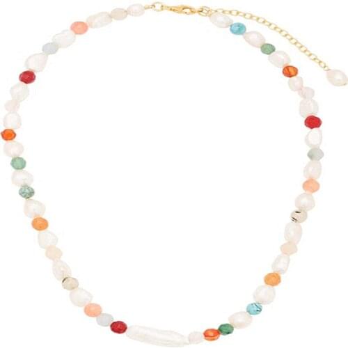 Baroque pearl womens necklace bohemian court jewelry 4A pearl Collier de perles baroques collier de femmes short necklace 2020