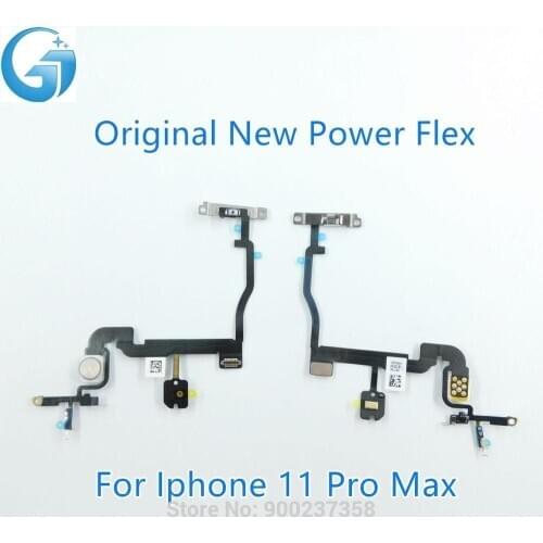 100% Original NEW Power Flex Cable For iPhone 11 Pro Max Light Flash On Off Switch control Metal Bracket Parts