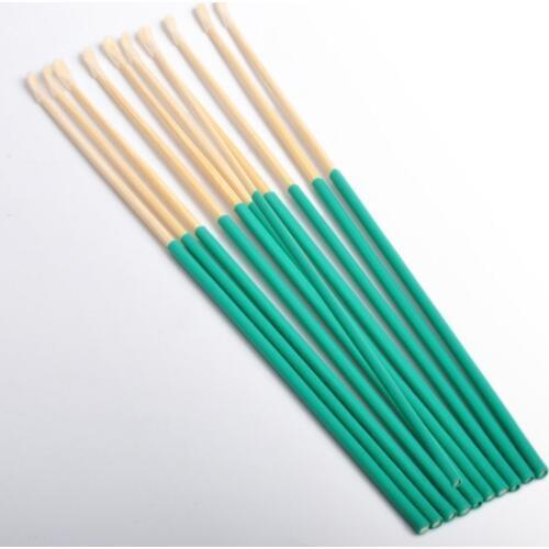 3Pcs Bamboo Wooden Ear Cleaner Spoon Anti-Skid Green Rubber Handle Earpick Earwax Removal With Soft Silicone Cover Head Ear Care