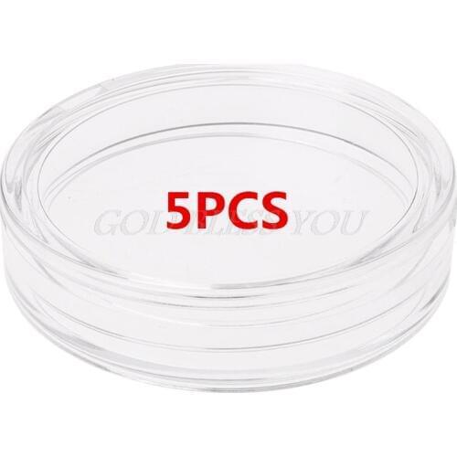 5PCS 38.6mm Clear Round Acrylic Coin Capsule Storage Box Holder Case For Silver 2 oz Drop Shipping