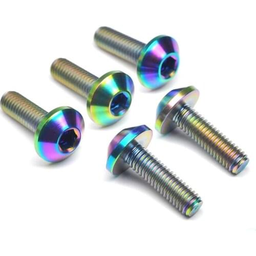 5pcs Motorcycle disc brake titanium screw m6x12/15/18mm brake rotor fixing screw titanium 8colors