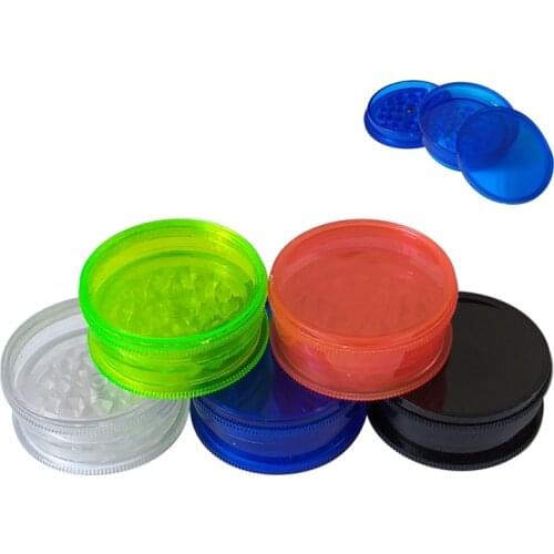 Plastic Tobacco Grinder Leaf Herbal Herb Smoke Spice Crusher Hand Muller 3 Layer 63MM Smoking Accessories