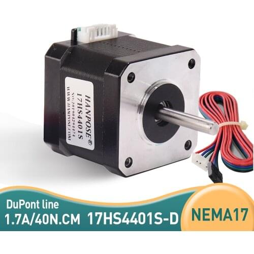 Free Shipping Nema17 Stepper Motor 42 motor Nema 17 motor 1.7A 17HS4401S-D motor for CNC XYZ 3D printer 4-lead with DuPont line