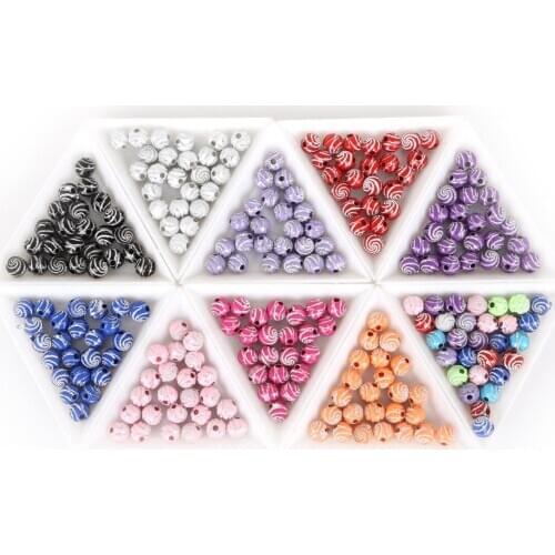 Hot sale and high quality 8mm 100pcs/lot Screw Shiny Acrylic Round Ball Beads for DIY clothing sewing supplies and fabrics