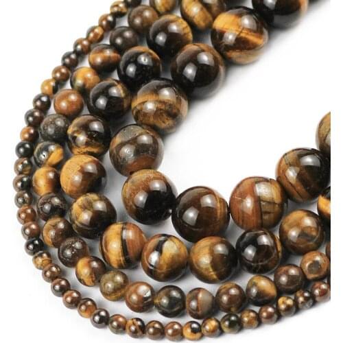 Natural Yellow Tiger Eye Stone Beads Round Loose Spacers Beads For Jewelry Making DIY Bracelet Necklace 15" Strand 4/6/8/10/12mm
