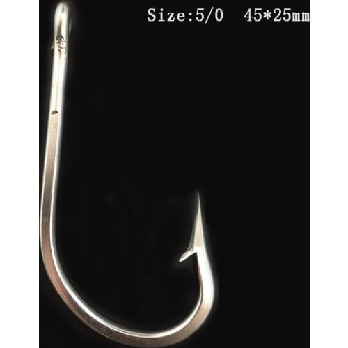 CN01 40pcs 5/0 Free Shipping Stainless Steel Fishing Hook Jigging Fishing Hook Big Game Fishing Hook With Barb