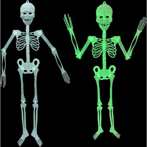 Halloween Horror Luminous Movable Skull Skeleton Props Glow In The Dark Halloween Party Haunted House Home Bar Scary Decorations
