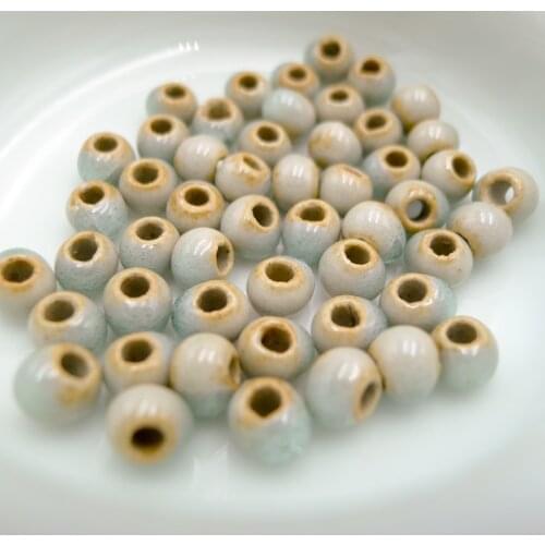6# 100pcs Jingdezhen Ceramic bracelet making For earrings making Procelain bead for jewelry making 6mm beads #A503B