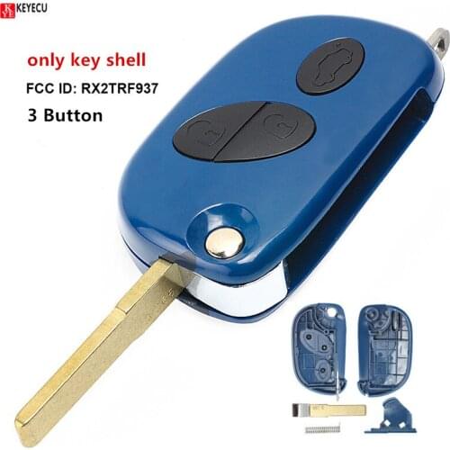 KEYECU 3PCS Replacement Flip Remote Key Shell Case 3 Button for Maserati GRAN TURISMO QUATTROPORTE Uncut Blank Blade