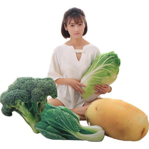 50cm Creative Simulation Vegetable Pillow Cushion Plush toys Nap Pillow Broccoli for Children Christmas gifts Restaurant Decor