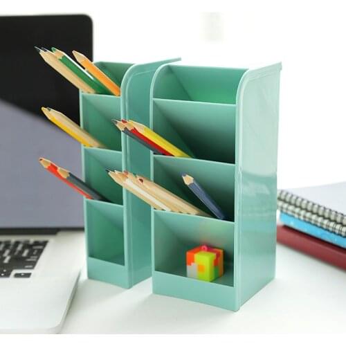 Creative 4 Grid Desk Organizer Office Accessories Desktop stationery Pen Pencil Holder cases Organizer Storage School supplies