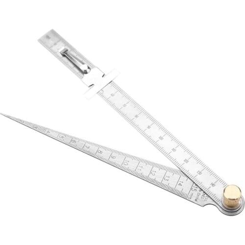 Wedge Taper Ruler 1-15mm Welding Taper Feeler Gauge 0-150mm Straight Ruler Stainless Steel Inspection Measuring Tool